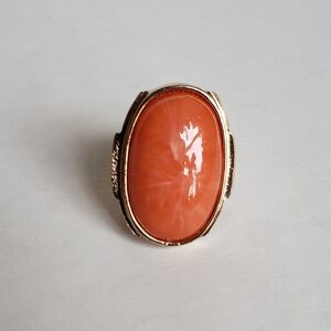 Elegant Gold and Orange Women's Ring